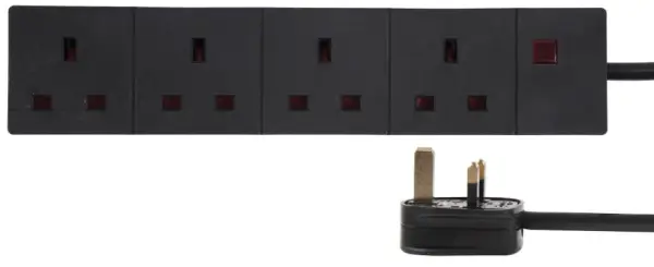 PRO ELEC - Leathnú Cúplála 4-Ghang, Táscaire Neon, 7.5m, Dubh