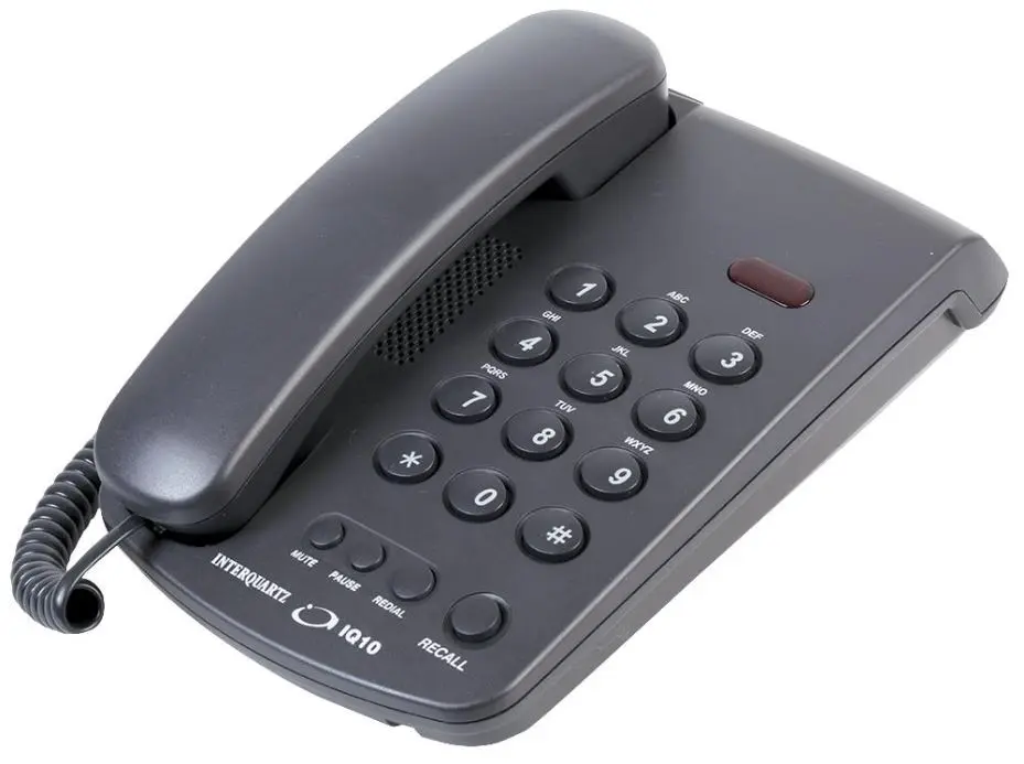 INTERQUARTZ Voyager IQ10 טלפון משרדי אנלוגי, שחור
