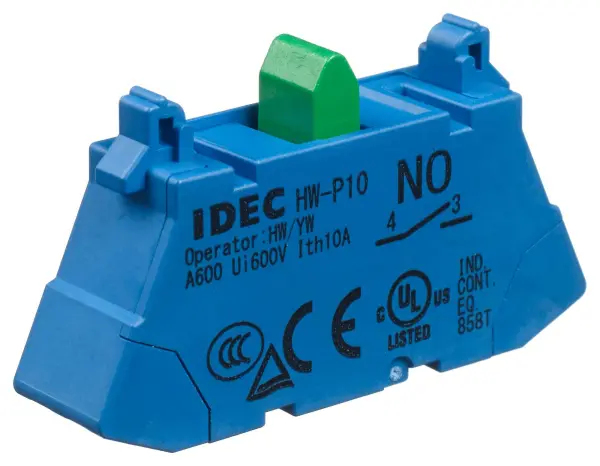 IDEC HW-P10 1NO Push-in Contact Block, 10A 110V AC