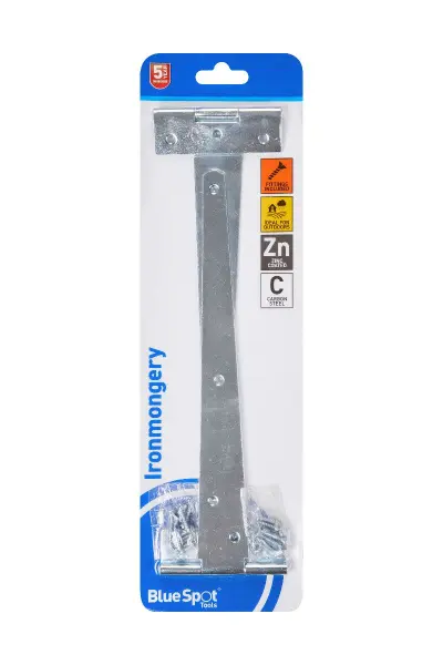 Blue Spot Tools 250mm T型镀锌铰链 户外门铰链