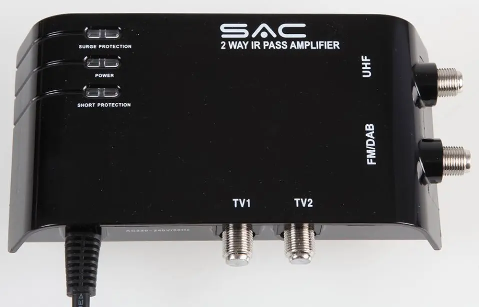 SAC Amplificador de Señal Interiores 2 Vías UHF/DAB/IR Pass LTE