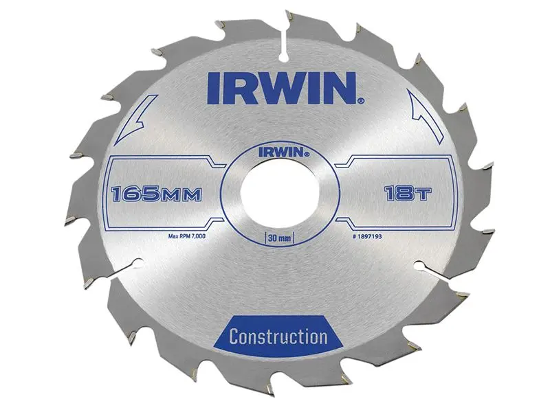 IRWIN Construction - Λεπίδα Κυκλικού Πριονιού 165 x 30mm 18 Τεμ. ATB για Ξύλο
