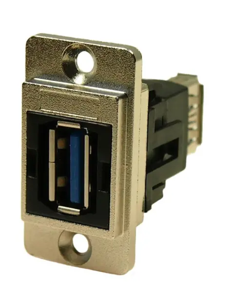 CLIFF שקע USB 3.0 כניסה כפולה עם מסגרת ניקל