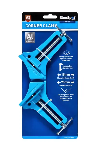 Blue Spot Tools Eckklemme aus Aluminiumguss, 75mm Klemmkraft