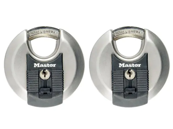 Master Lock Excell - Cadenas à disque en acier inoxydable 70mm, clés communes x