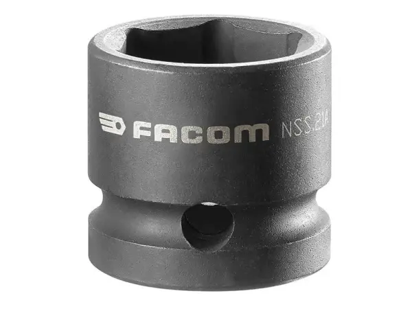 Facom Soquete de Impacto Stubby 6 Pontos, 1/2 Polegada, 21mm