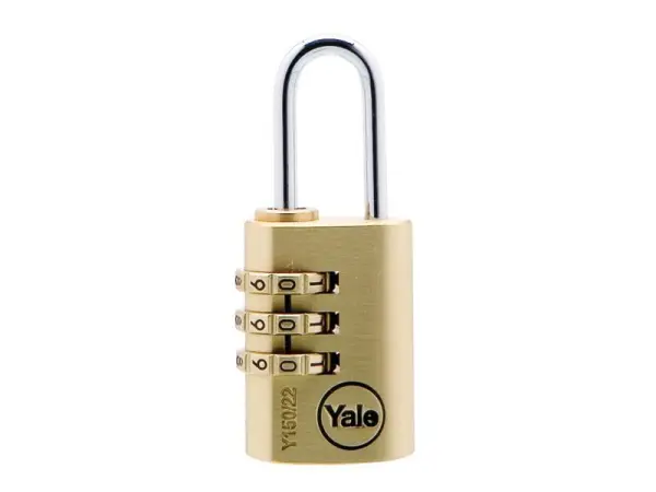 Yale Brass Combination Padlock 22mm
