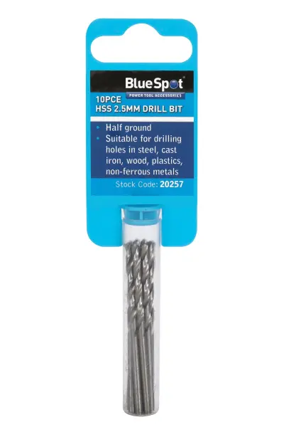 Blue Spot Tools 10-Piece 2.5mm HSS Drill Bit Set