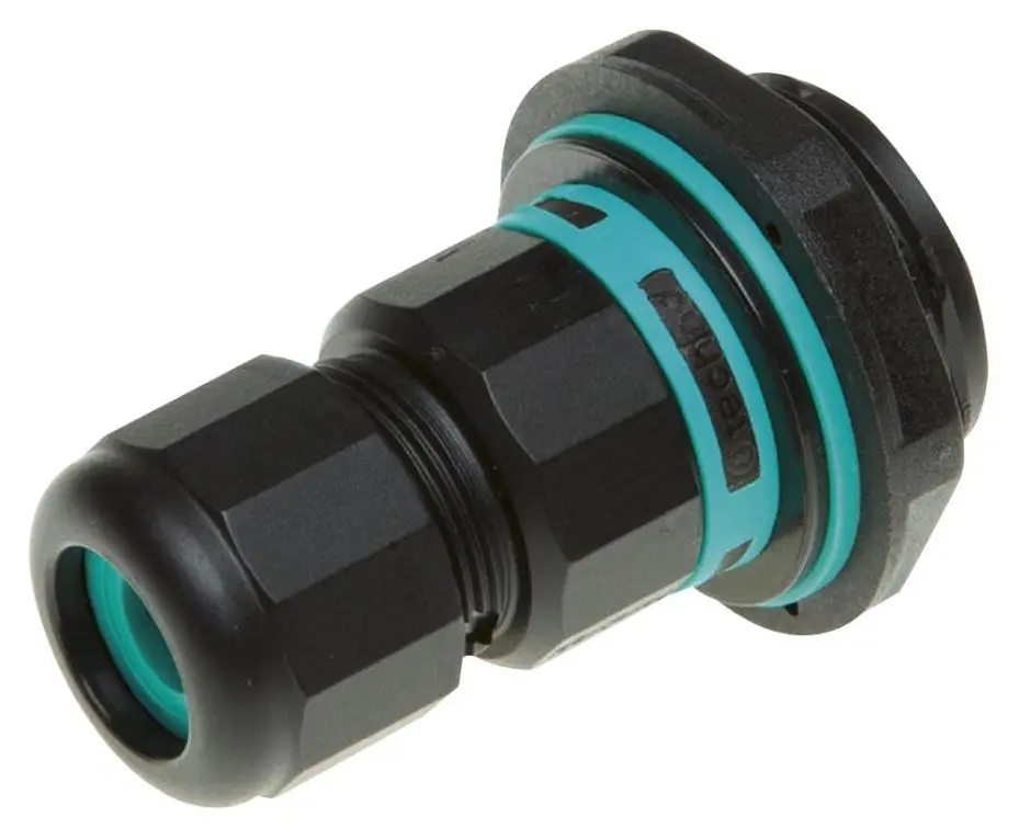 HYLEC Conector TeeTube de 4 Polos, Negro, IP68, 7-12mm