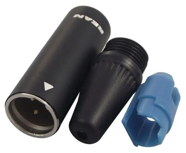 REAN Conector Tiny XLR Macho, 3 Polos, Negro