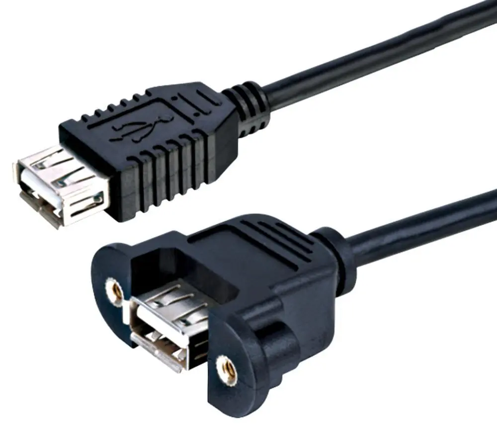 PRO SIGNAL מתאם USB נקבה לנקבה להרכב על לוח, 300 מ״מ, שחור