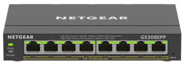 NETGEAR 8-Port PoE+ Gigabit Managed Switch, 123W