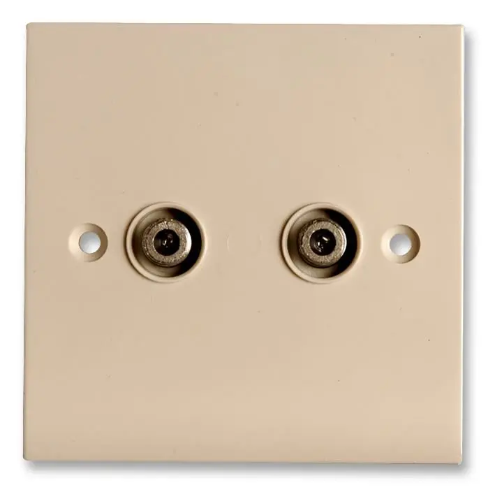 Tomada Dupla de Satélite PROCEPTION F-Type, Blindada, Branca