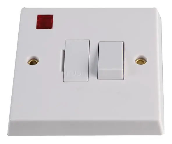 VOLEX 13A Switched Double Pole Fused Spur with Neon, White
