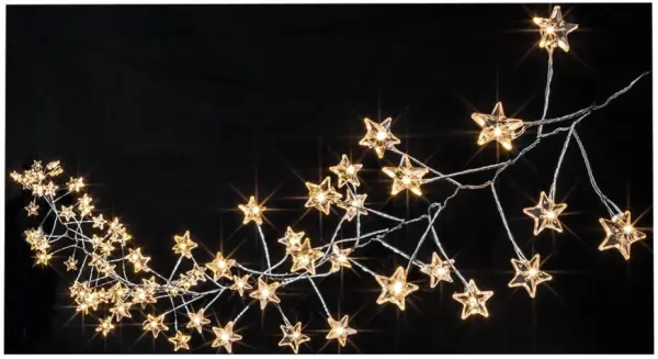 Raraion 80-LED Warm White Star Cluster Christmas Lights with Timer