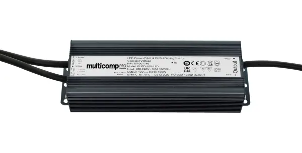 Multicomp Pro DALI & Push Dimmable LED Driver, 24V DC 100W, 4.17A, IP66