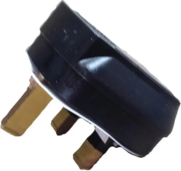 PCE 13A Rubber UK Mains Plug, Zwart