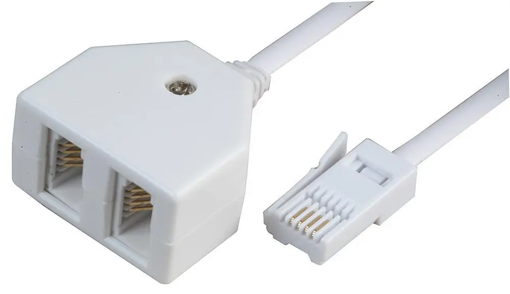 PRO SIGNAL - Kabel Sambungan Telefon BT Plug ke Double Soket, 3m
