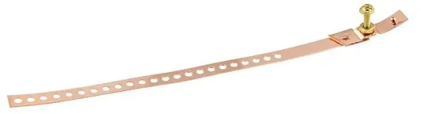 VISION Earthing Strap with Hex Nut, Copper Brass, 25-60mm