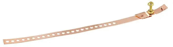 VISION Earthing Strap with Hex Nut, Copper Brass, 25-60mm
