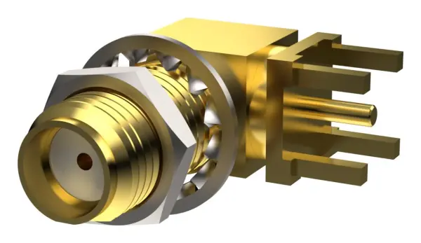 TAOGLAS SMA Right Angle PCB Mount Jack, 50Ω, 18GHz, Gold Plating, 11.4mm Thread