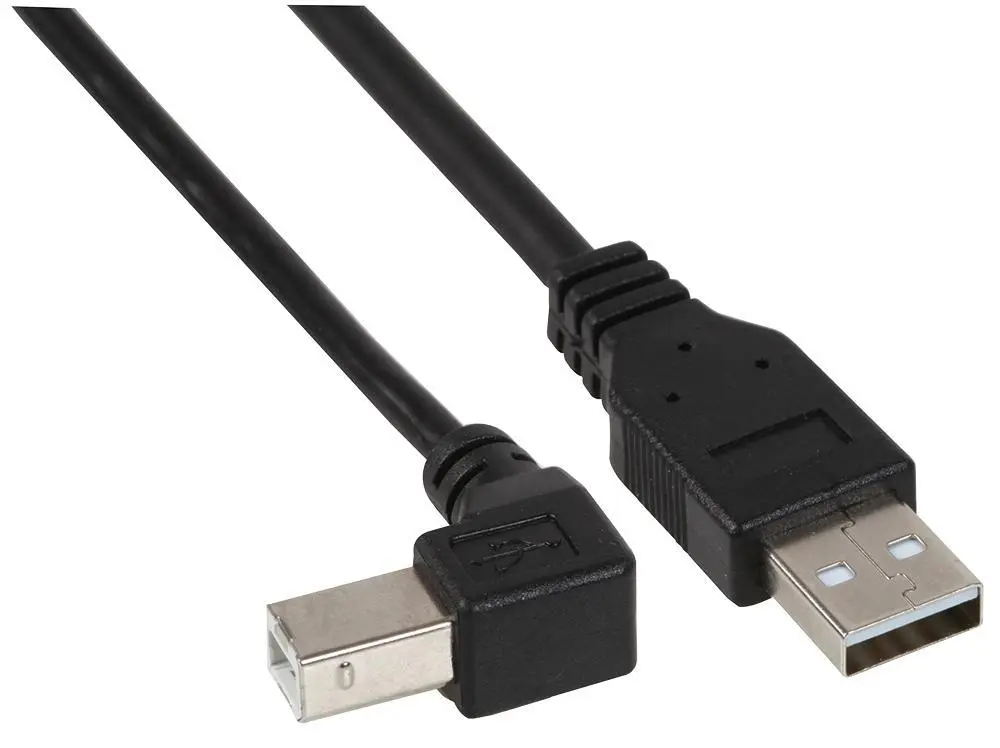 PRO SIGNAL Cavo USB A a USB B Angolato, 1m, Nero