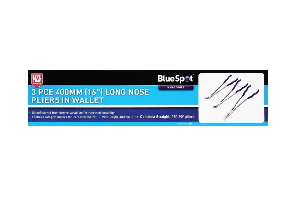 Blue Spot Tools Jeu de 3 pinces longues, 400mm, Acier Chrome Vanadium