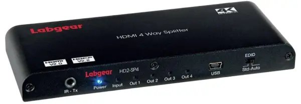 LABGEAR 4-Wege 4K HDMI 2.0 Splitter, 4Kx2K HDCP 2.2