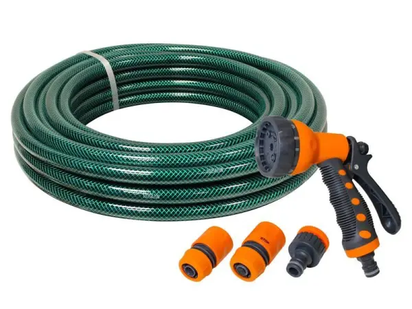 Faithfull PVC Garden Hose 20m with Spray Gun & Fittings