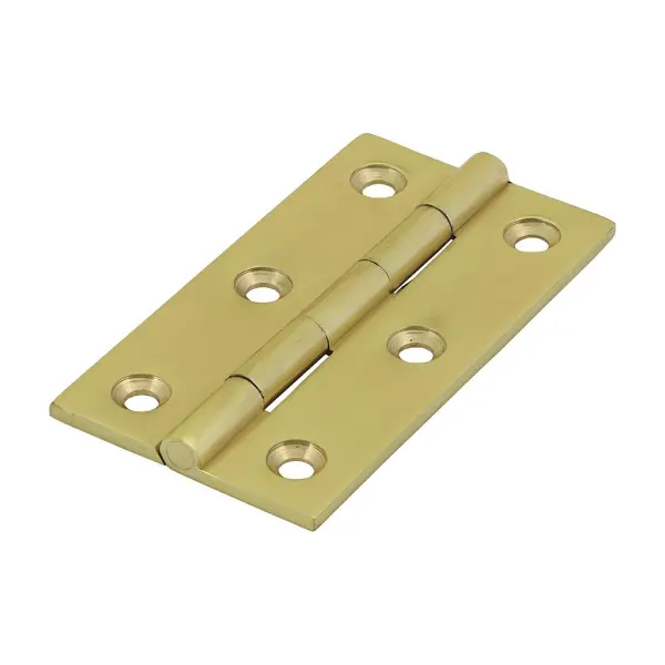 Timco Solid Brass Hinge, Polished, 64mm x 35mm (2 Pack)