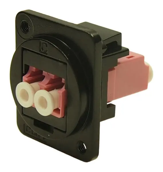 CLIFF ELECTRONIC COMPONENTS - 光纖LC雙工對LC雙工接続器 面板安裝 黑色金屬框 OM4
