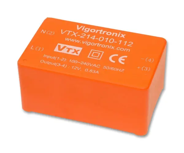 Vigortronix PCB Mount Power Supply, 12V DC, 830mA, 10W