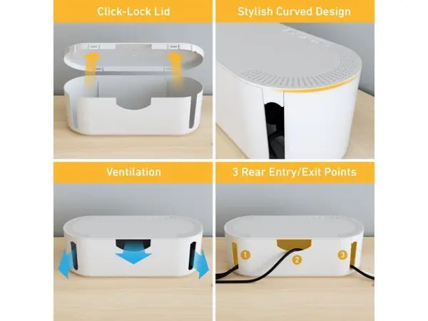 Masterplug Home Cable Tidy - White