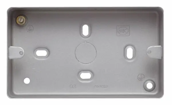 MK 2-Gang Steel Surface Back Box with Knockouts