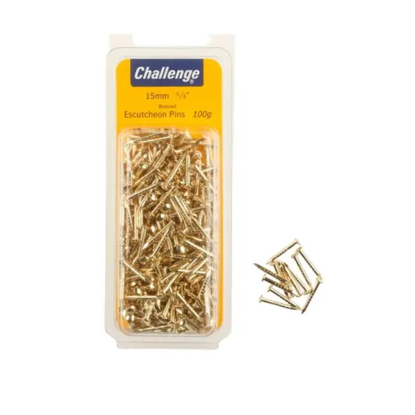 Challenge Brassed Escutcheon Pins 15mm 75g
