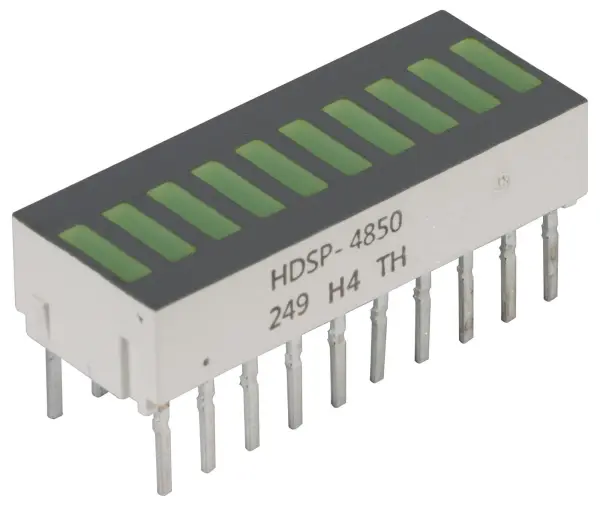 LED Bar Graph Array, Green, 10 LEDs, 25.4mm x 10.16mm