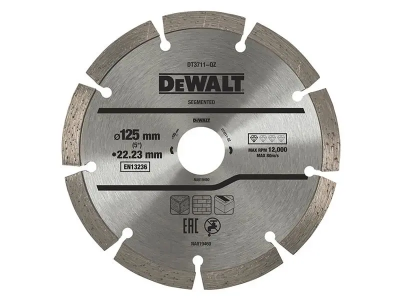 DeWalt DT3711 Disco de Diamante Segmentado para Corte, 125mm x 22.23mm