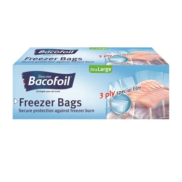 Bacofoil Freezer Bags Large, 29 x 47 cm, 6 Litre, 20 Pack