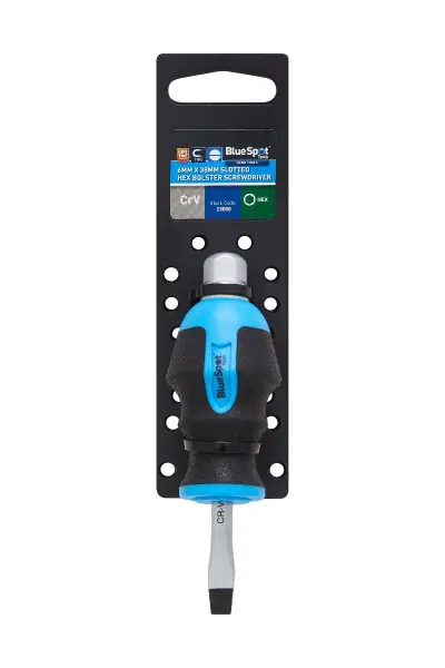 Blue Spot Tools 一字六角加强型螺丝刀 6mm x 38mm 铬钒钢磁吸头