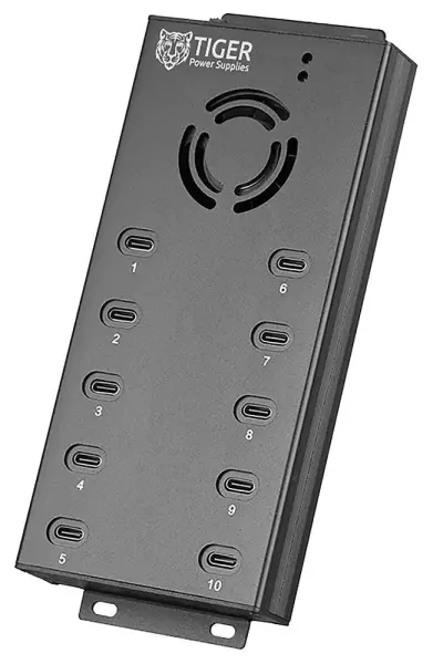 Tiger Power 120W 10 Port USB C Fast Charger with UK Plug