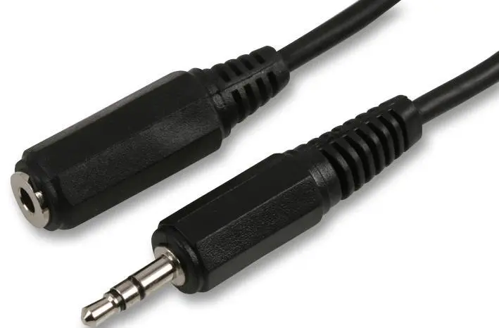 PRO SIGNAL 3.5mm Stereo Jack Plug to Socket Lead, 1m, Black