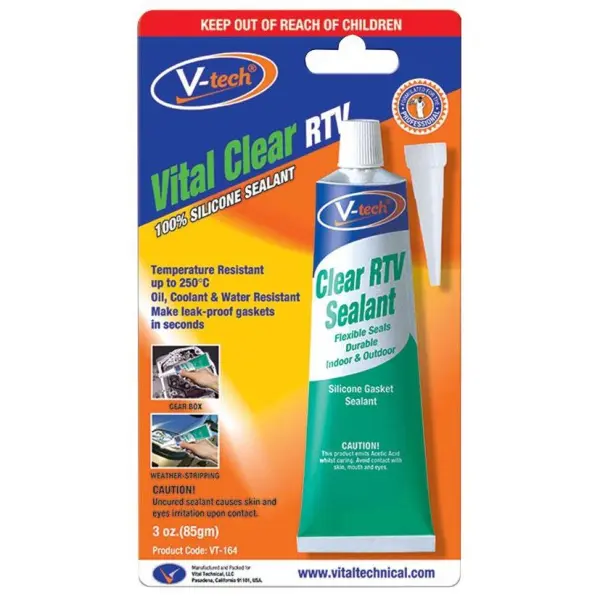 V-TECH Vital RTV Silicone Gasket Maker - Clear