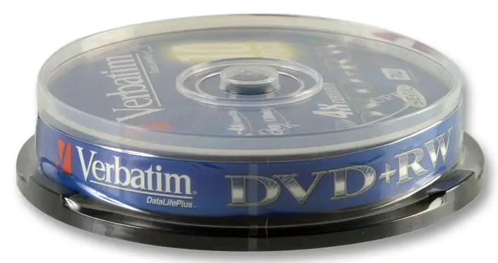 VERBATIM 4x DVD+RW Blank Discs, 4.7GB, 10-Pack Spindle