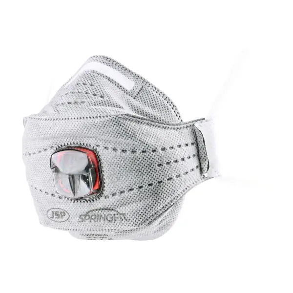 Timco SpringFit 折叠平面阀式一次性防护口罩 FFP2/FFP3 碳层 灰色