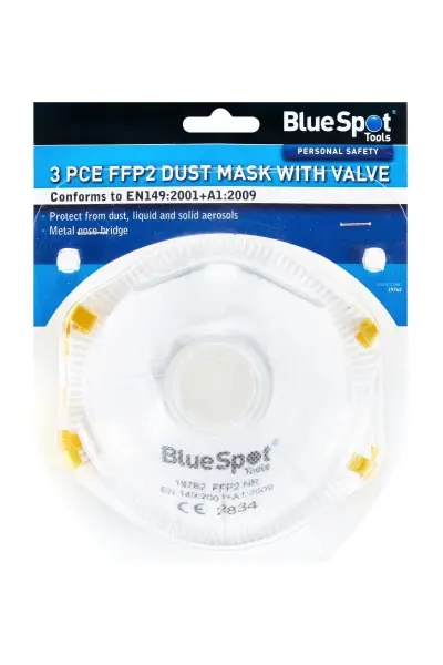 Blue Spot Tools - Συσκευασία 3 ΜΑΣΚΩΝ ΑΠΟΣΒΕΣΜΕΝΗΣ ΣΚΟΝΗΣ FFP2 ΜΕ Βαλβίδα