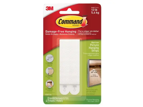 Command™ - Schmale Bilderaufhänger-Sets (4er Pack)