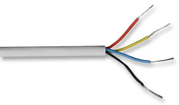 VENTCROFT SECURITY - 4-adriges Sicherheitskabel Weiß 3,7mm Durchmesser 100m Spu
