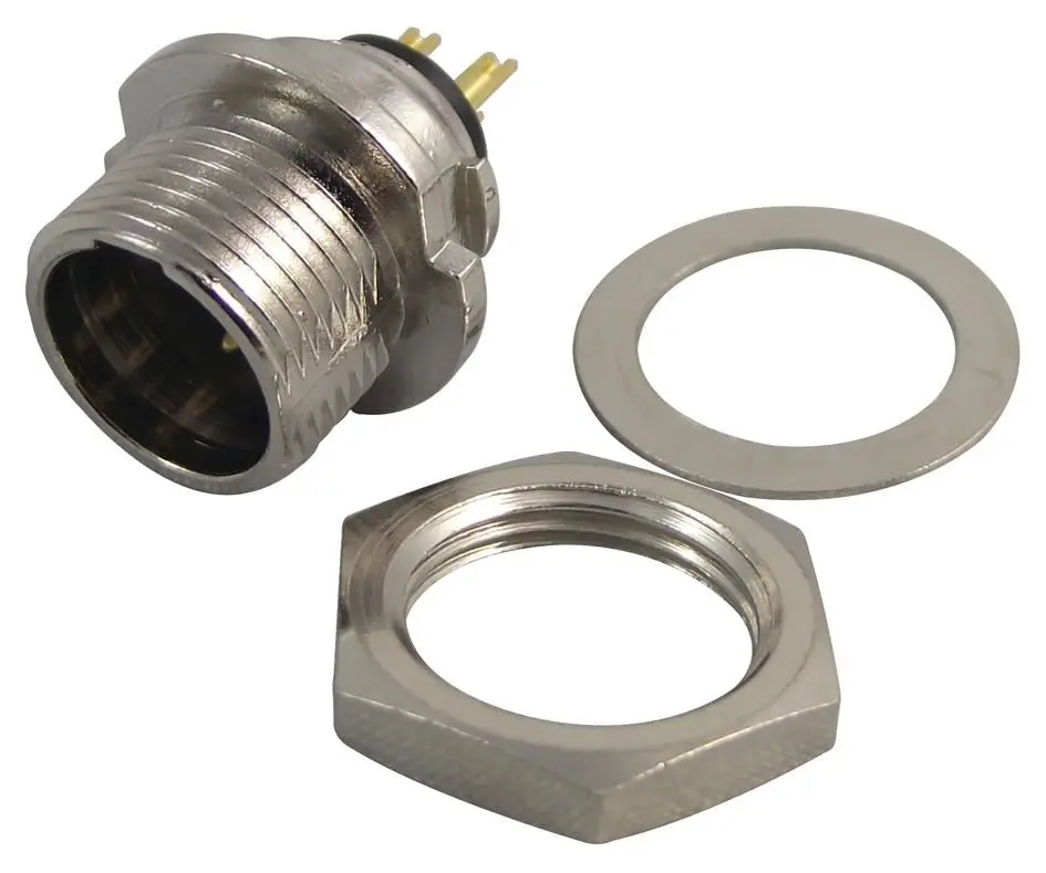 REAN Mini-XLR תקע תלת פולי במעטפת, נעילה עצמית, מצופה זהב