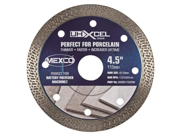 MEXCO Disco Diamantado para Porcelana y Cerámica UHXCEL 115x22mm