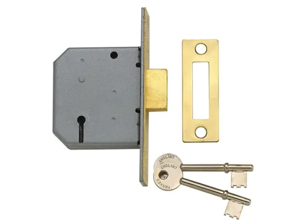 Yale Kunci Mati Mortise 3 Lever Bersalut Krom PM322, 65mm (2.5in)
